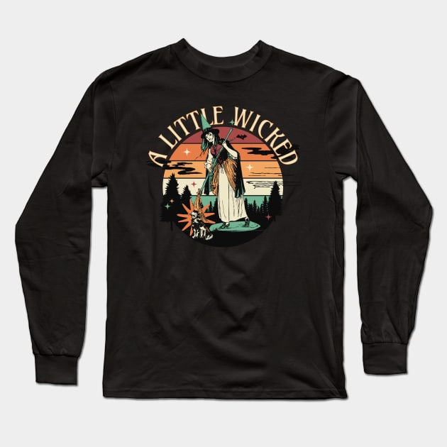 Halloween Witch - A Little Wicked Long Sleeve T-Shirt by Curio Pop Relics